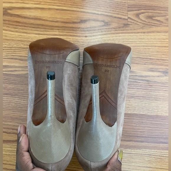 Vintage Enzo Angiolini Leather And Suede  Booties Pointed Toe Kitten Heel - Picture 6 of 8